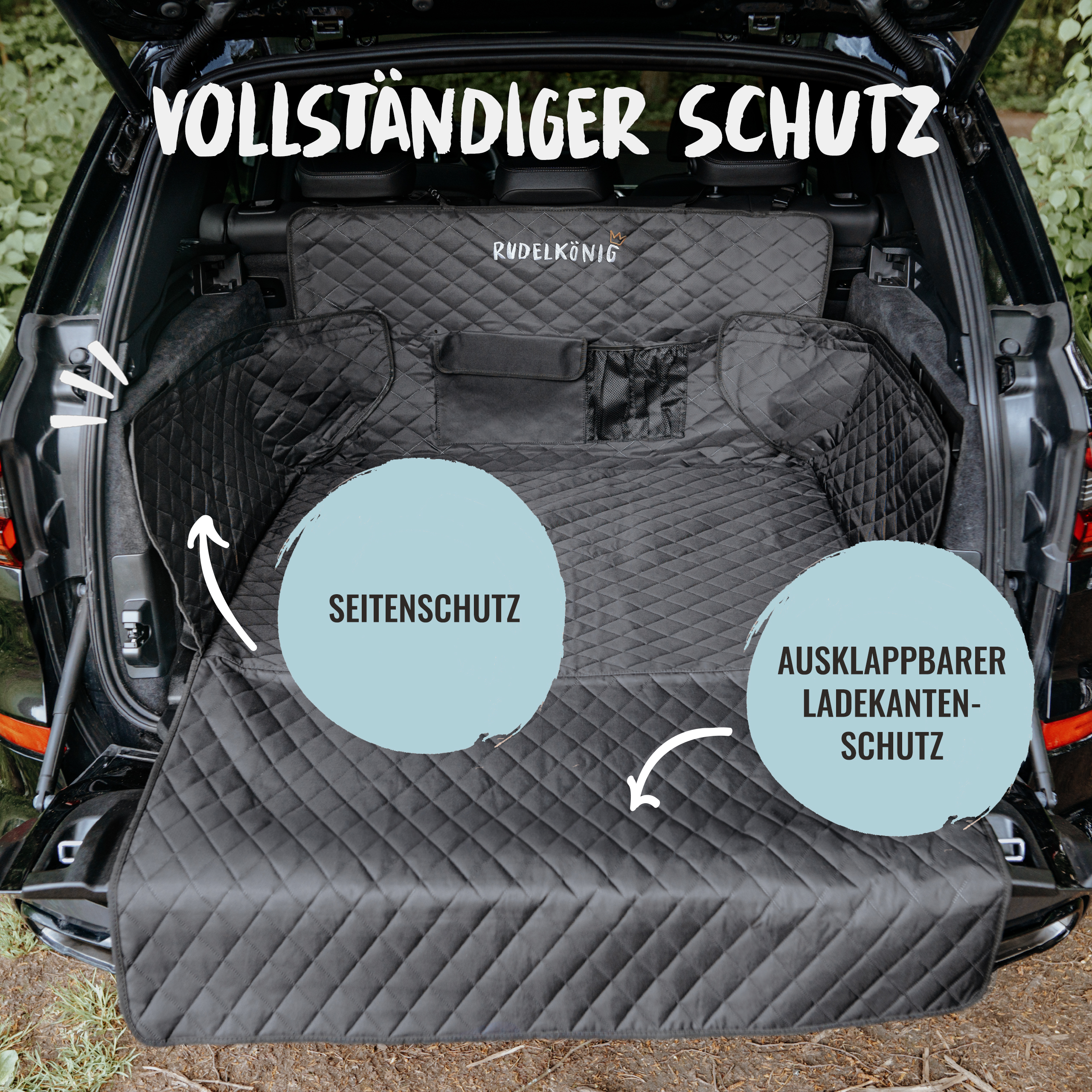 Rudelkönig Kofferraumschutz Hund Autoschondecke wasserdicht Ladekantenschutz
